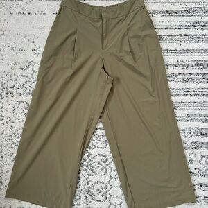 Athleta Olive Wide Leg Pleated Pants